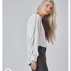 Elegant White Blouse with Button Detail